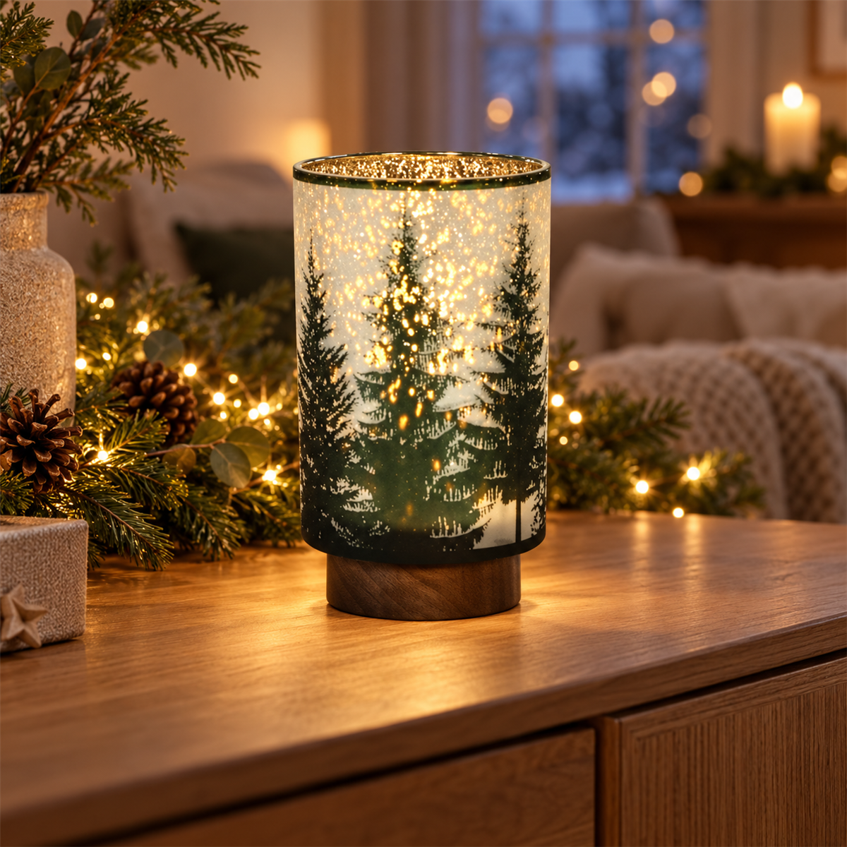 Svenska Living Verlicht Kerstfiguur Lamp Kerstboom Groen Ø12 x 20 cm
