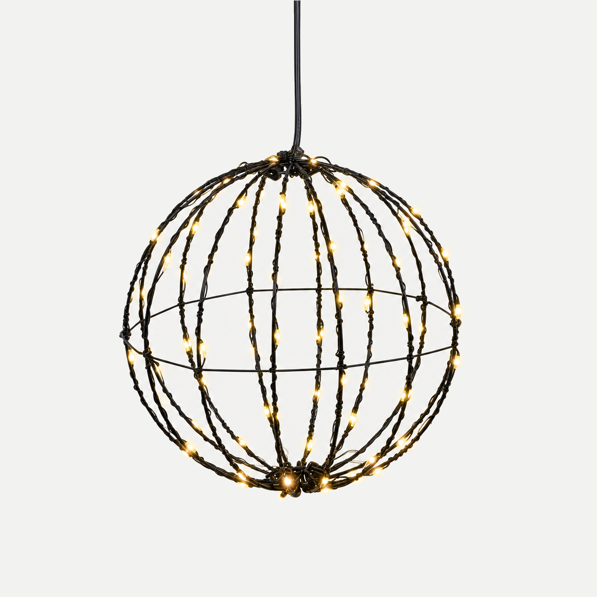 Lichtbol LED zwart met timer 15 cm