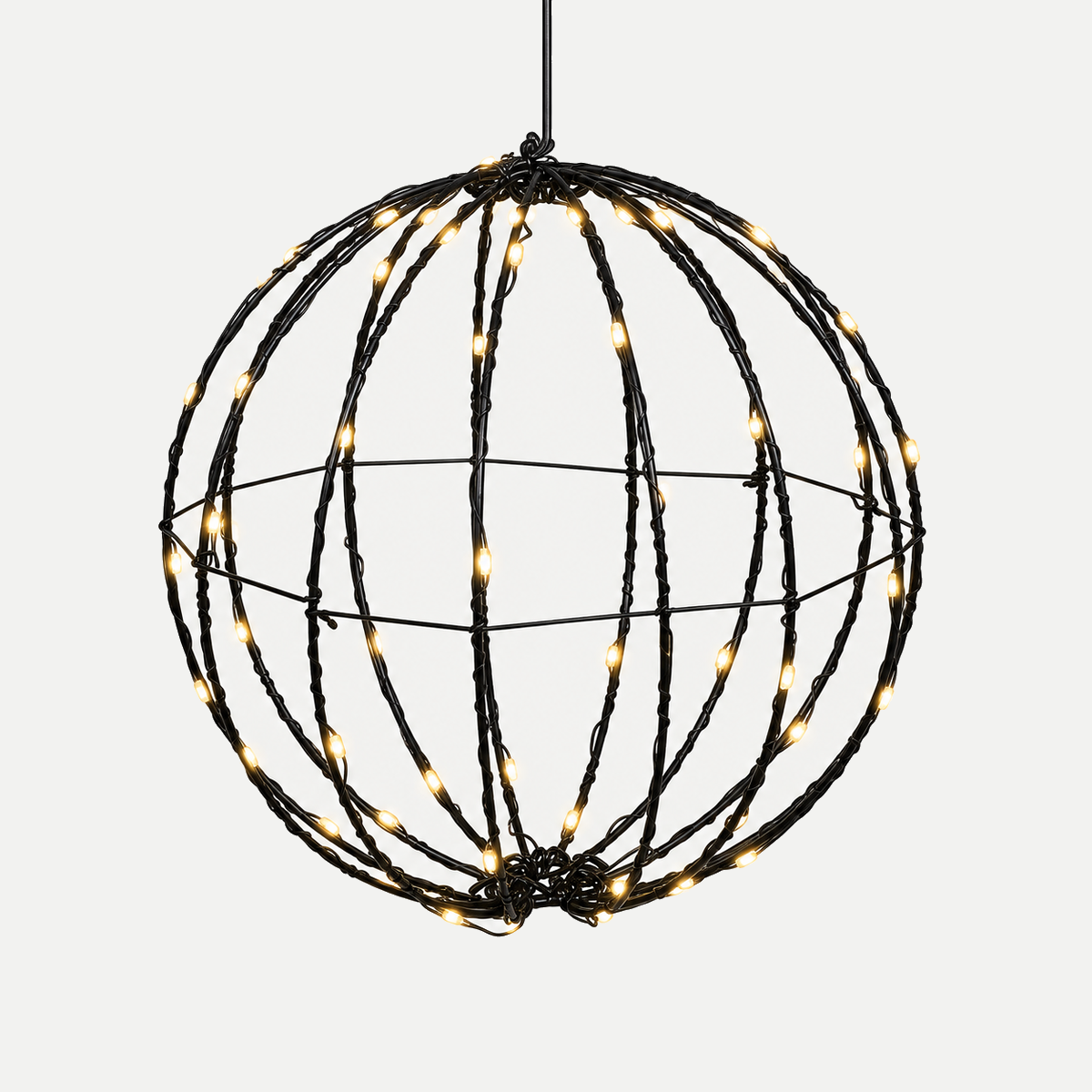 Lichtbol LED zwart met timer 20 cm