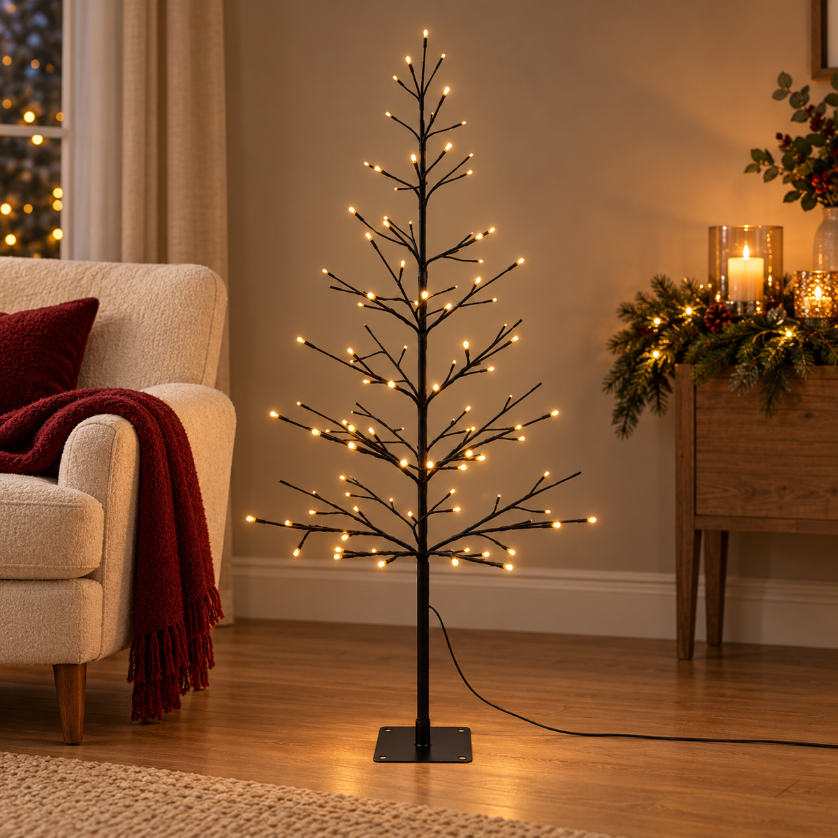 Svenska Living Verlicht Kerstfiguur Kerstboom Goud 80 Lampjes 120 cm