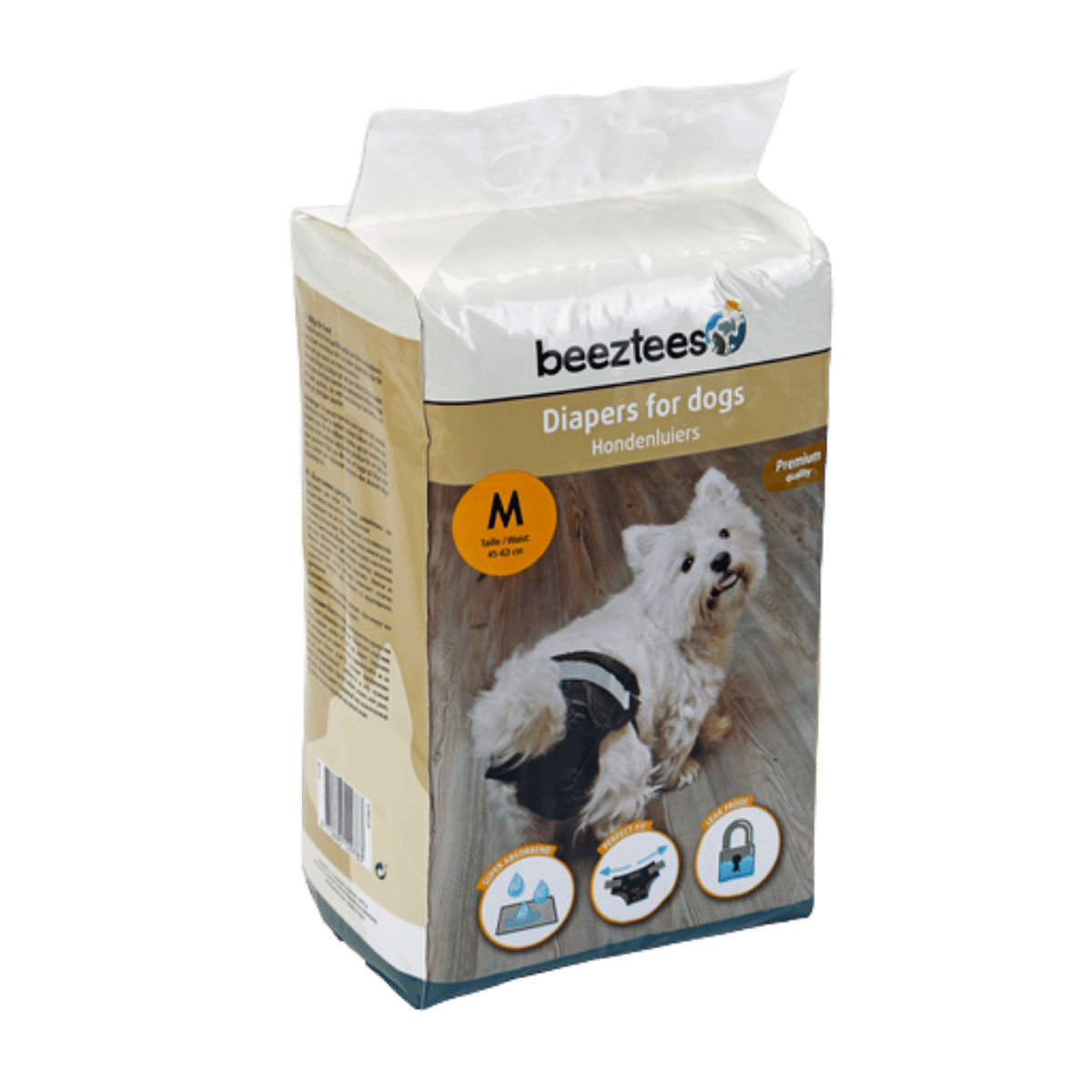 Beeztees Hondenluier Zwart M 12 stuks