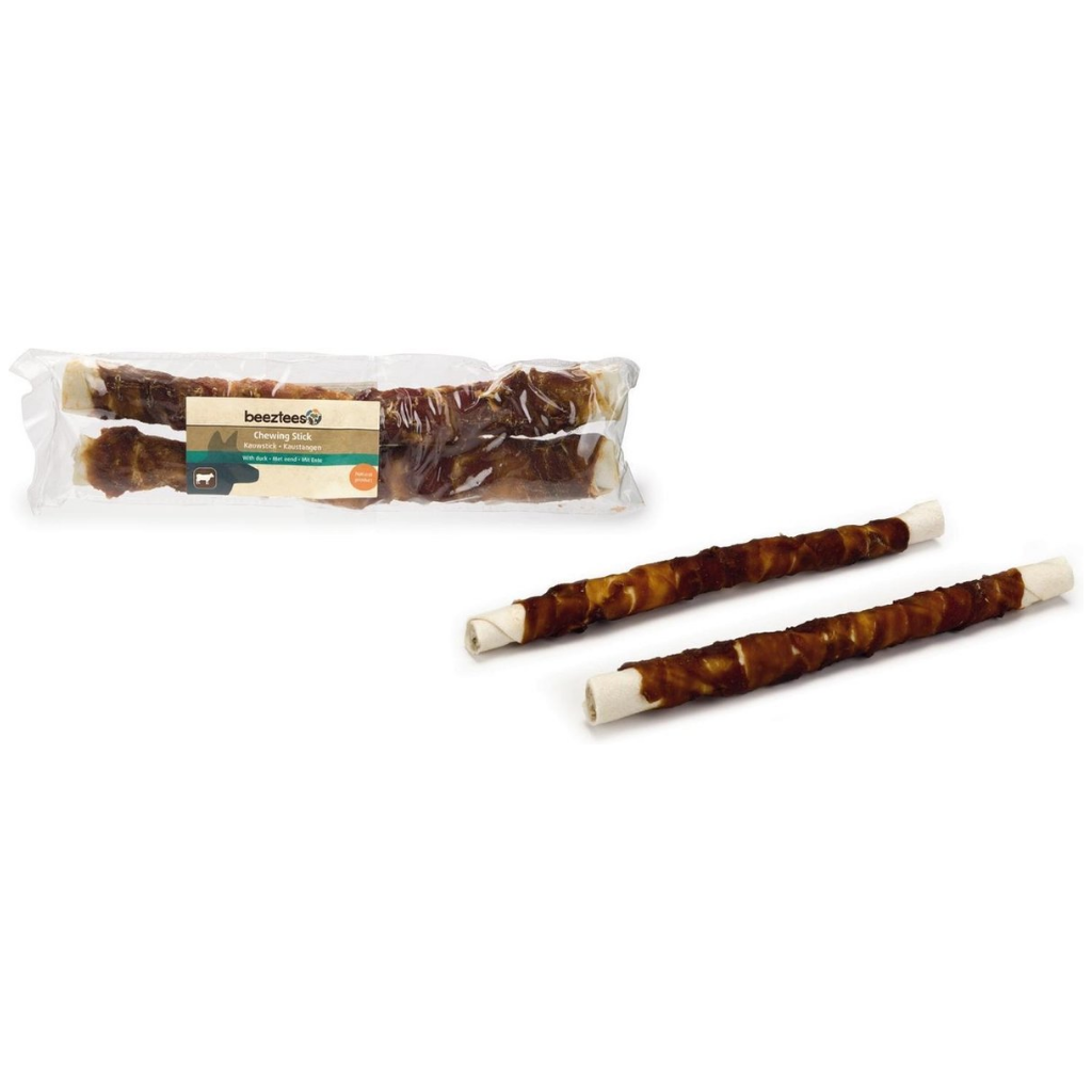 Beeztees kauwsticks met eend 25 cm 2 stuks