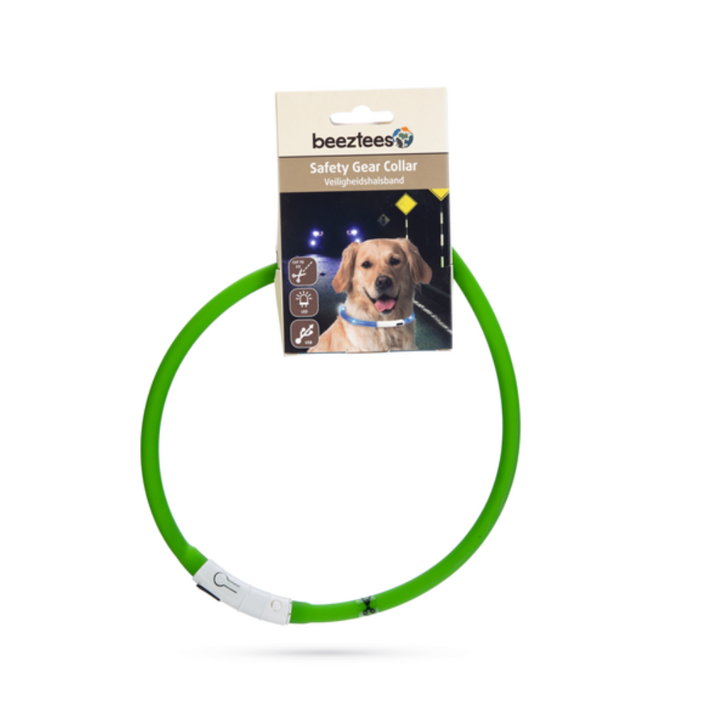 Beeztees Dogini veiligheidsband LED groen 70 cm