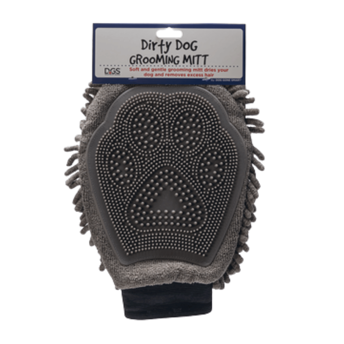 Beeztees Hond Dirty Dog Grooming Handschoen Grijs 25 x 18 x 2 cm