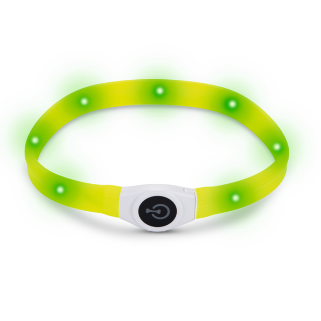 Beeztees Glowy hondenhalsband geel 65 x 2.5 cm