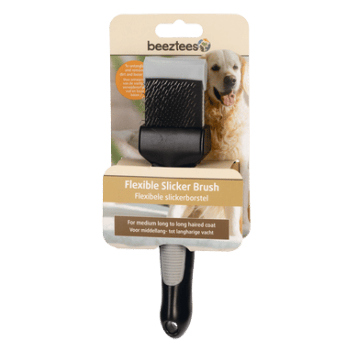 Beeztees Flexibele Slickerborstel Hond Zwart 20 x 4.5 x 4 cm
