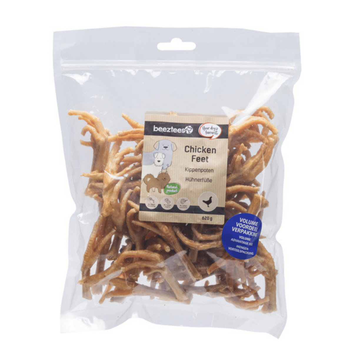 Beeztees Hondensnack Kippenpoten Voordeel 620 gram