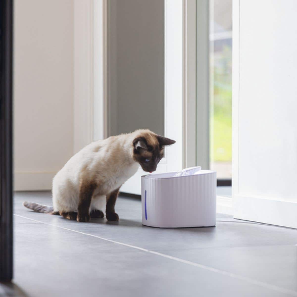 Beeztees Drinkfontein Kat Sjors Wit 3L 19.5 x 19.5 x 15 cm