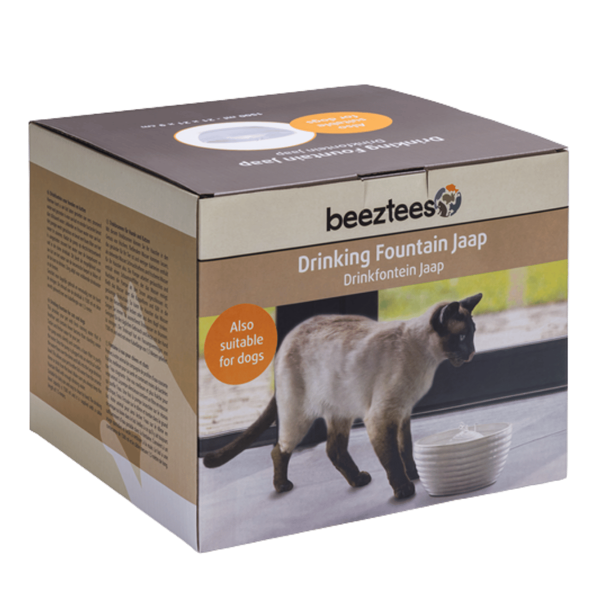 Beeztees Drinkfontein Kat Jaap Wit 1.5L 21 x 21 x 9 cm
