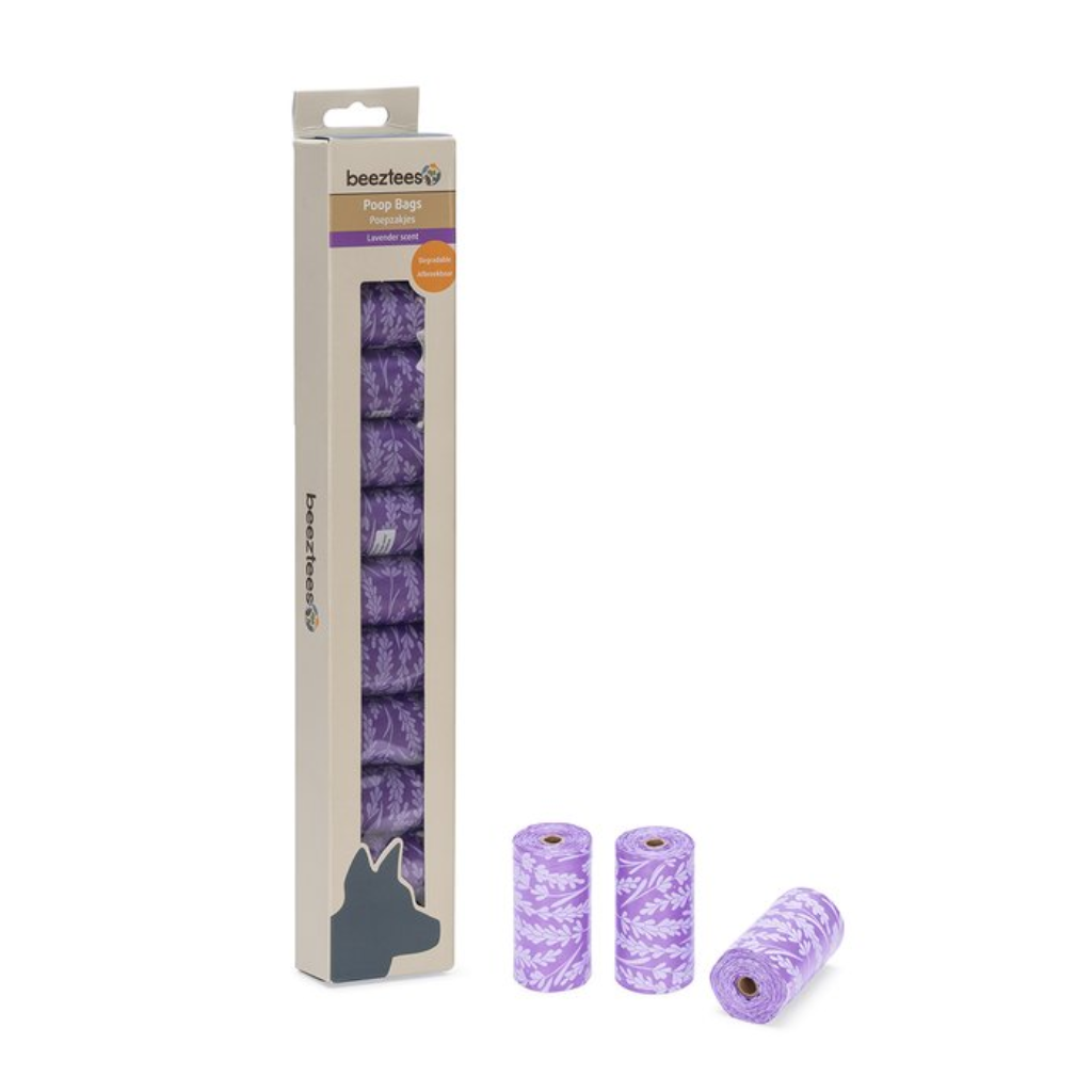 Beeztees afbreekbare poepzakjes lavendel 12 x 15 stuks