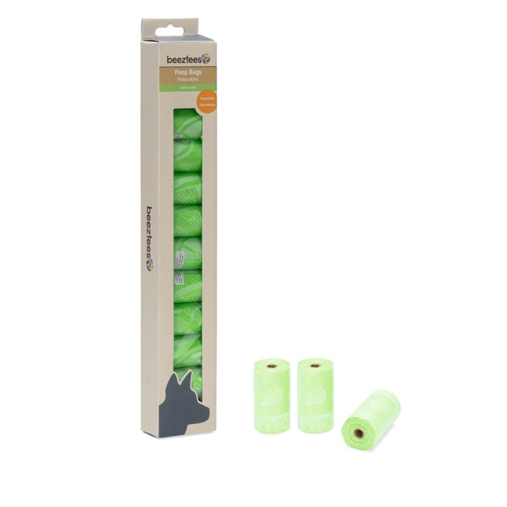 Beeztees afbreekbare poepzakjes limoen 12 x 15 stuks