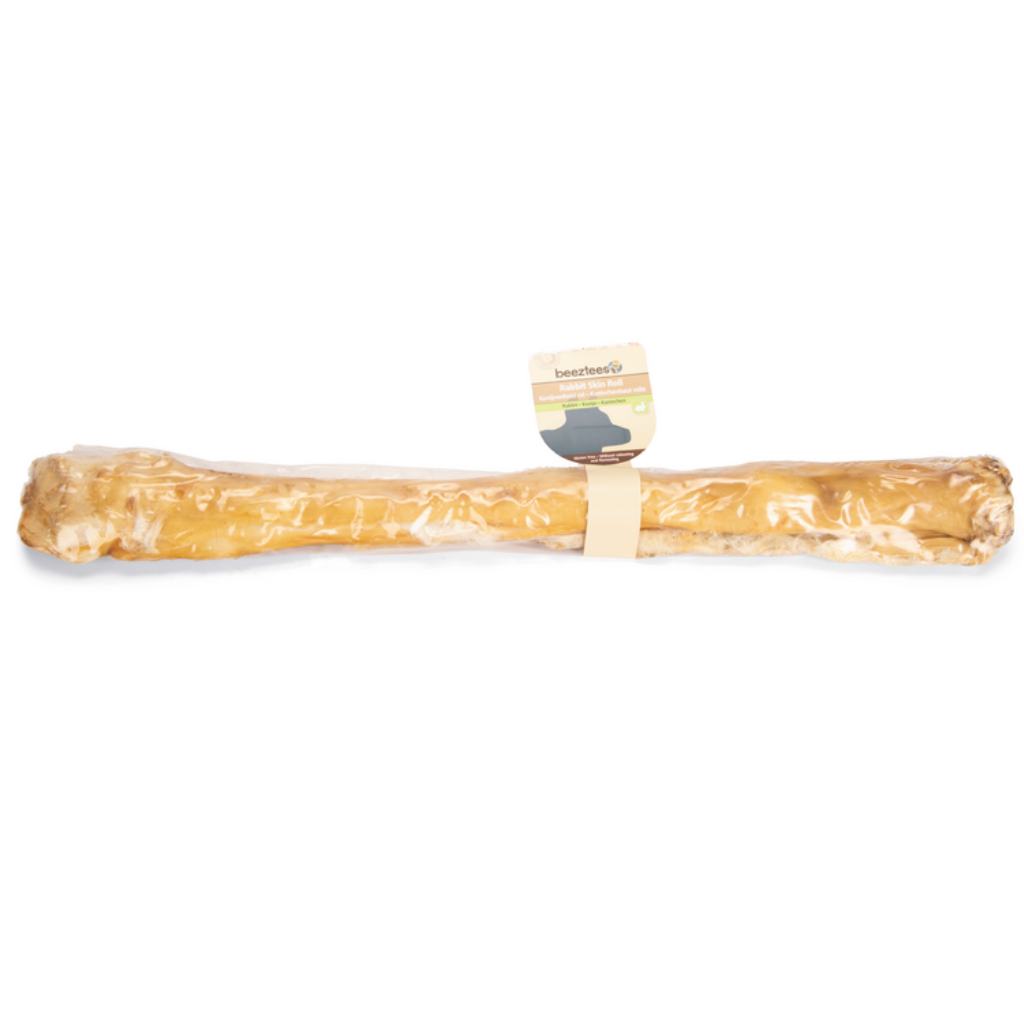 Beeztees konijnenhuid rol met haar 1 stuk