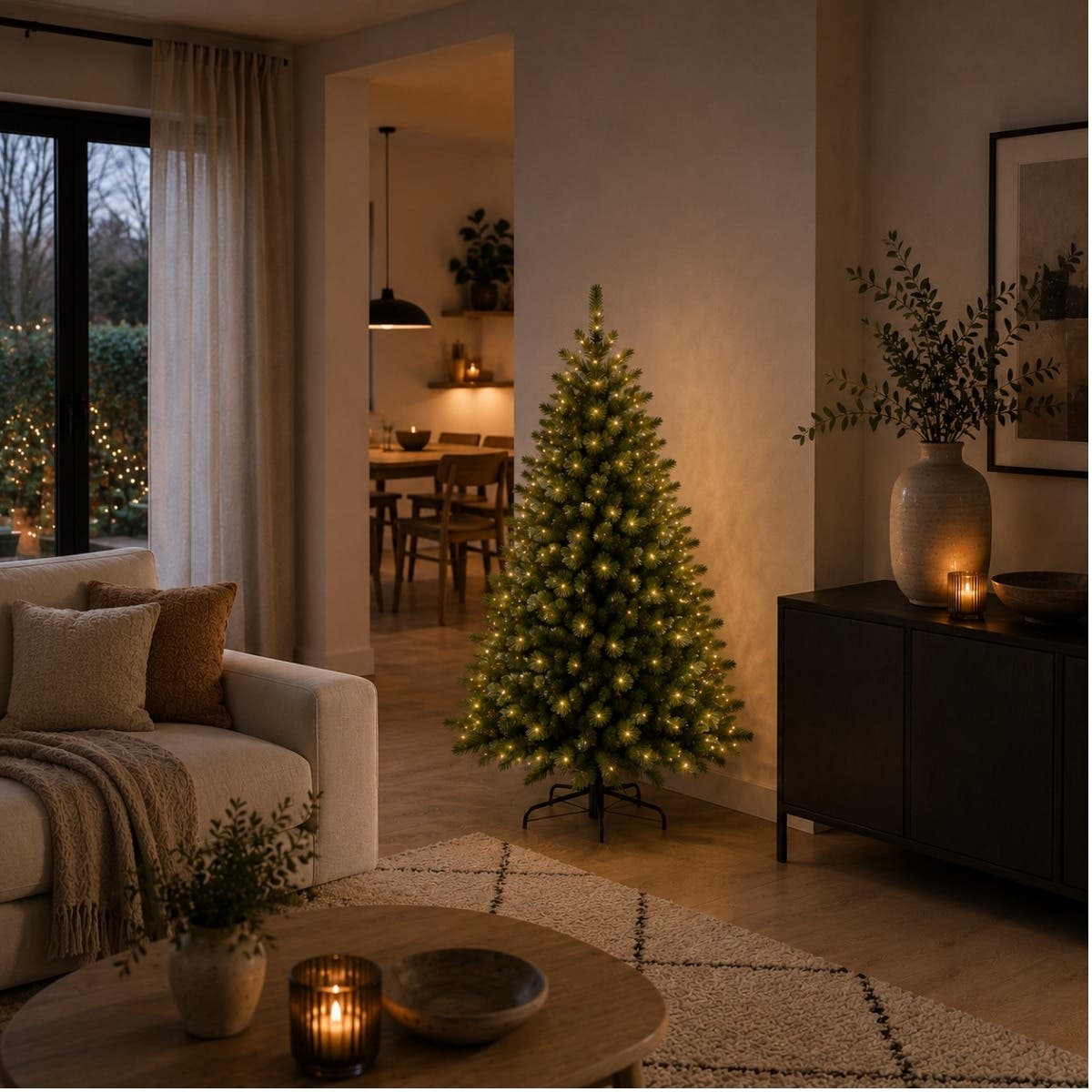 Triumph Tree Kunstkerstboom Forest Frosted Groen met Verlichting 155 x 119 cm