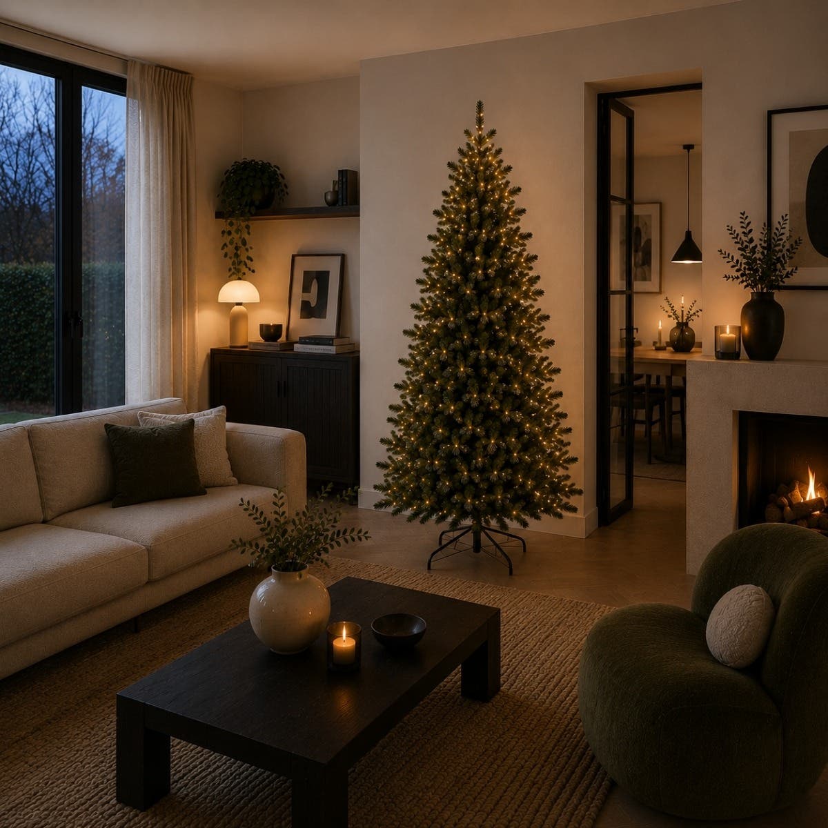 Triump Tree Kunstkerstboom Forest Frosted Groen met Verlichting 215 x 117 cm