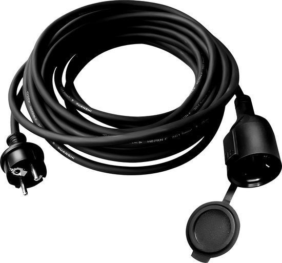 Calex Rubber verlengkabelmet stekker/contrastekker IP44 10mtr