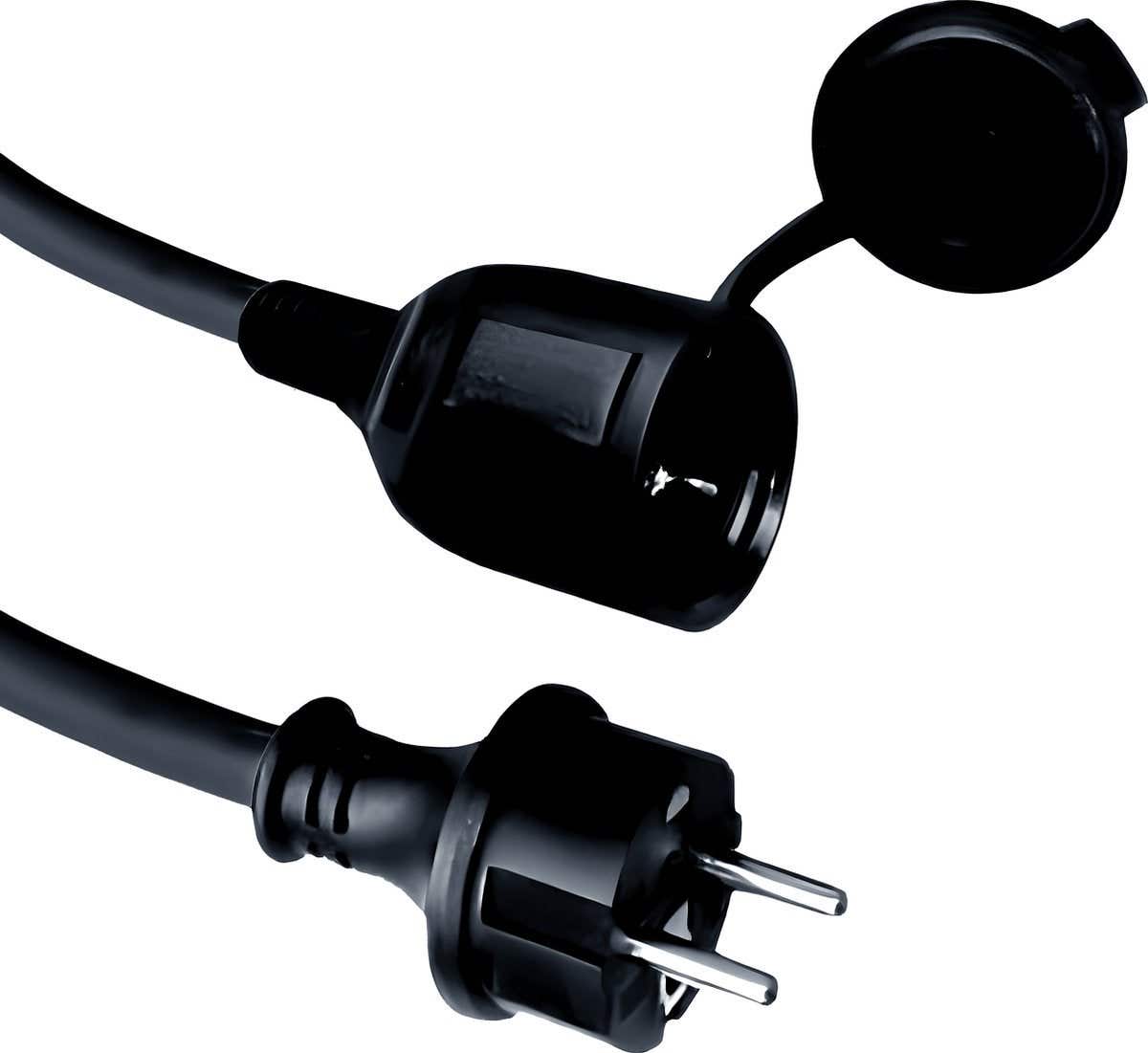 Calex verlengkabel 20m IP44 waterdicht zwart