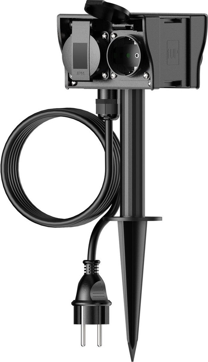 Calex Tuincontactdoos 4-voudig met grondpen 1,4 m