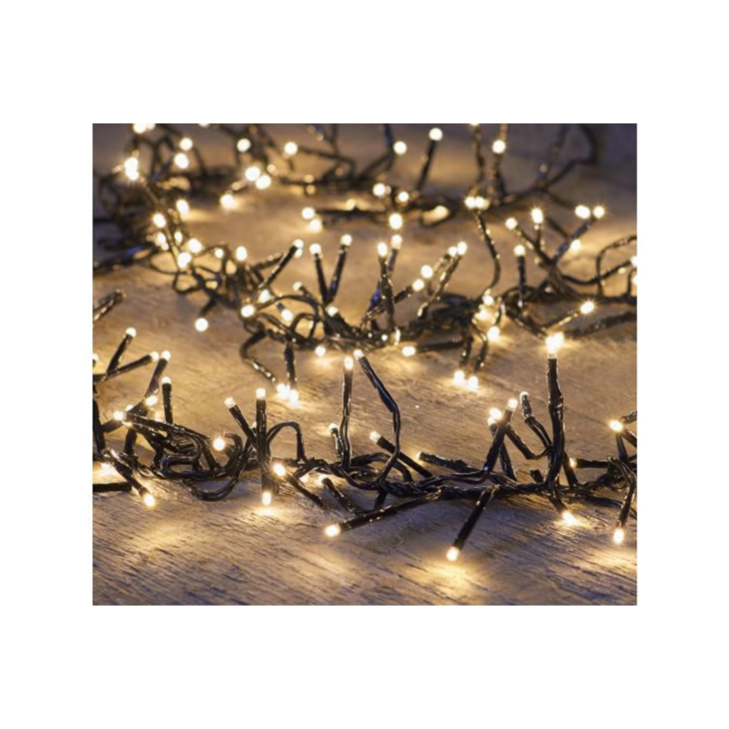 LED Cluster Lights Warm 384 lampjes 2,4M - 4M Aanloopsnoer Zwart