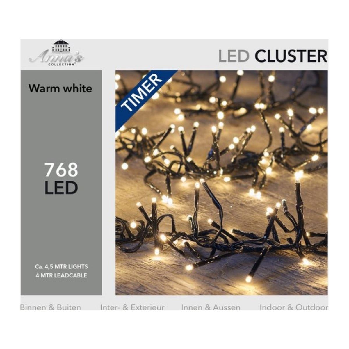 Anna's Collection Clusterverlichting Warm Wit 768 Lampjes 4.5 m