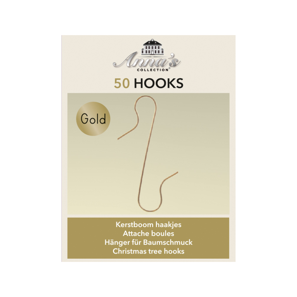 Anna's Collection Kerstboomhaakjes goud 50 stuks