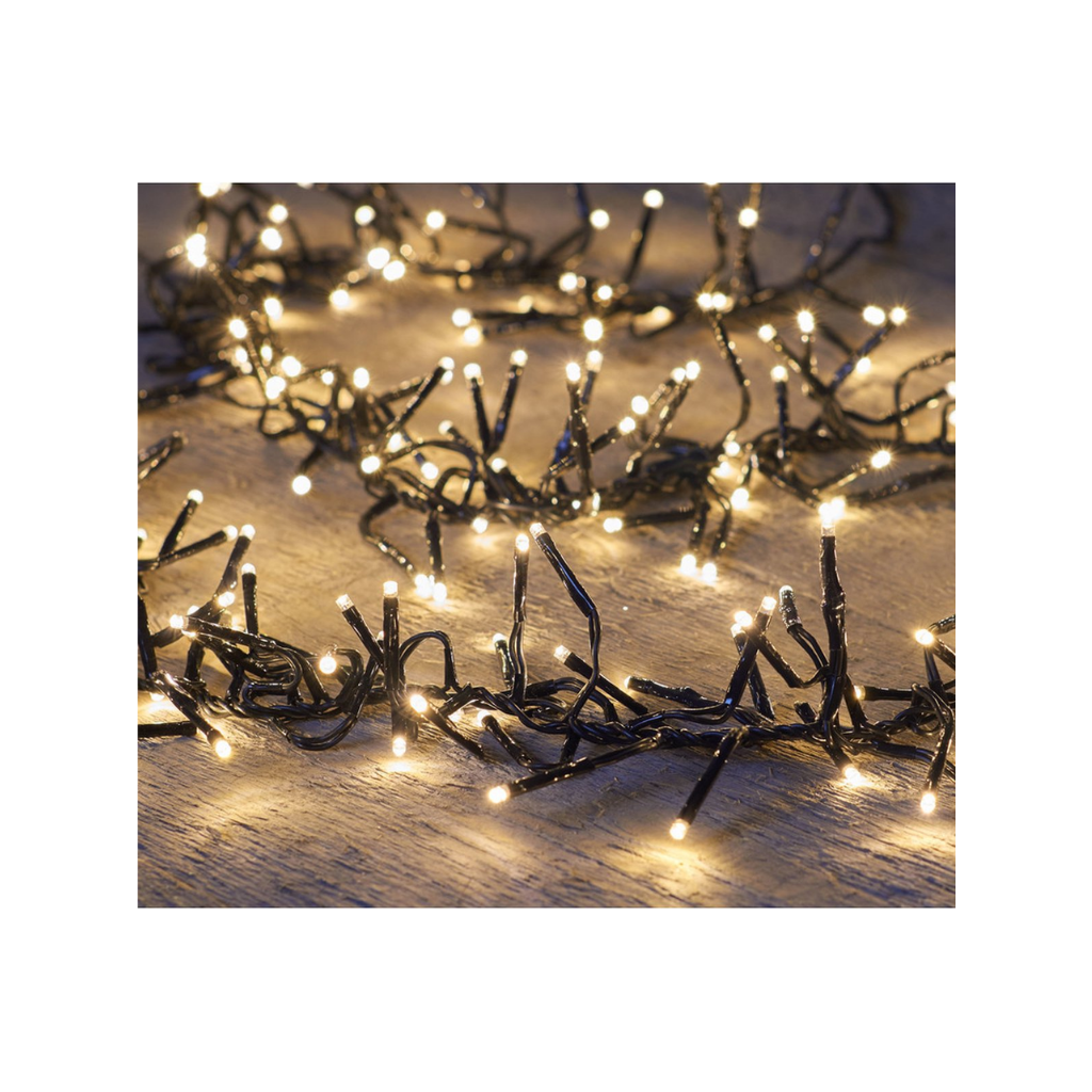 LED Warm Wit Cluster Lights Flash 384 lampjes 2,4M - 4M Aanloopsnoer Zwart 32 LED Knipperend en timer