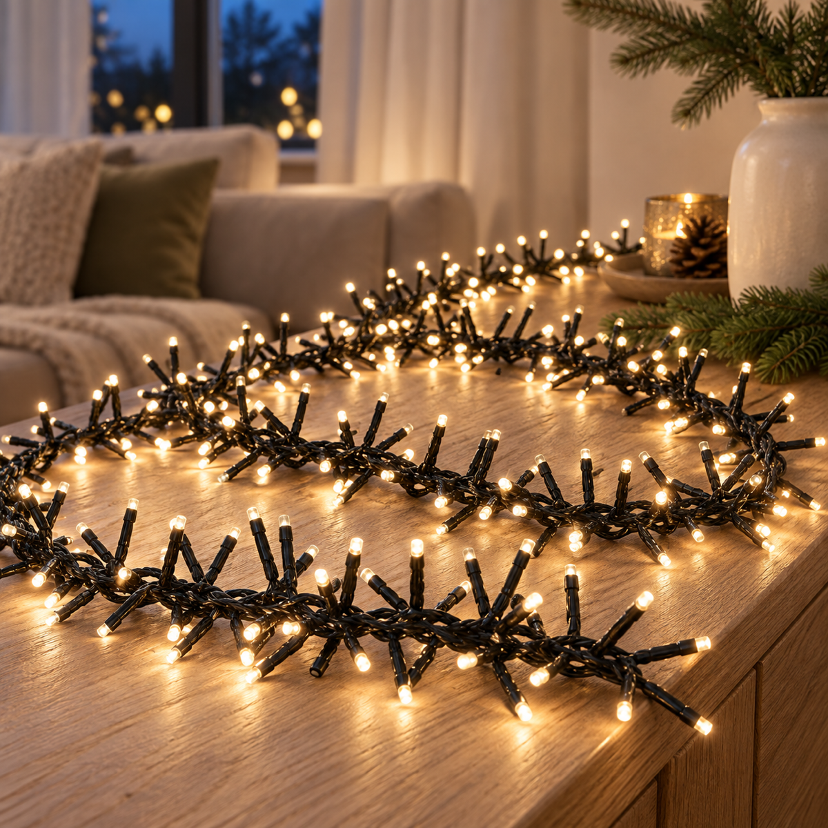 Anna's Collection Clusterverlichting Warm Wit 1536 Lampjes 9 m