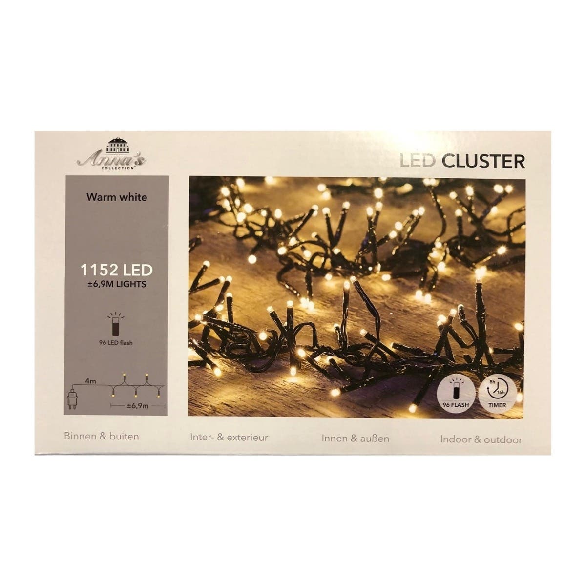 Anna's Collection Clusterverlichting Flash Warm Wit 1152 Lampjes 6.9 m
