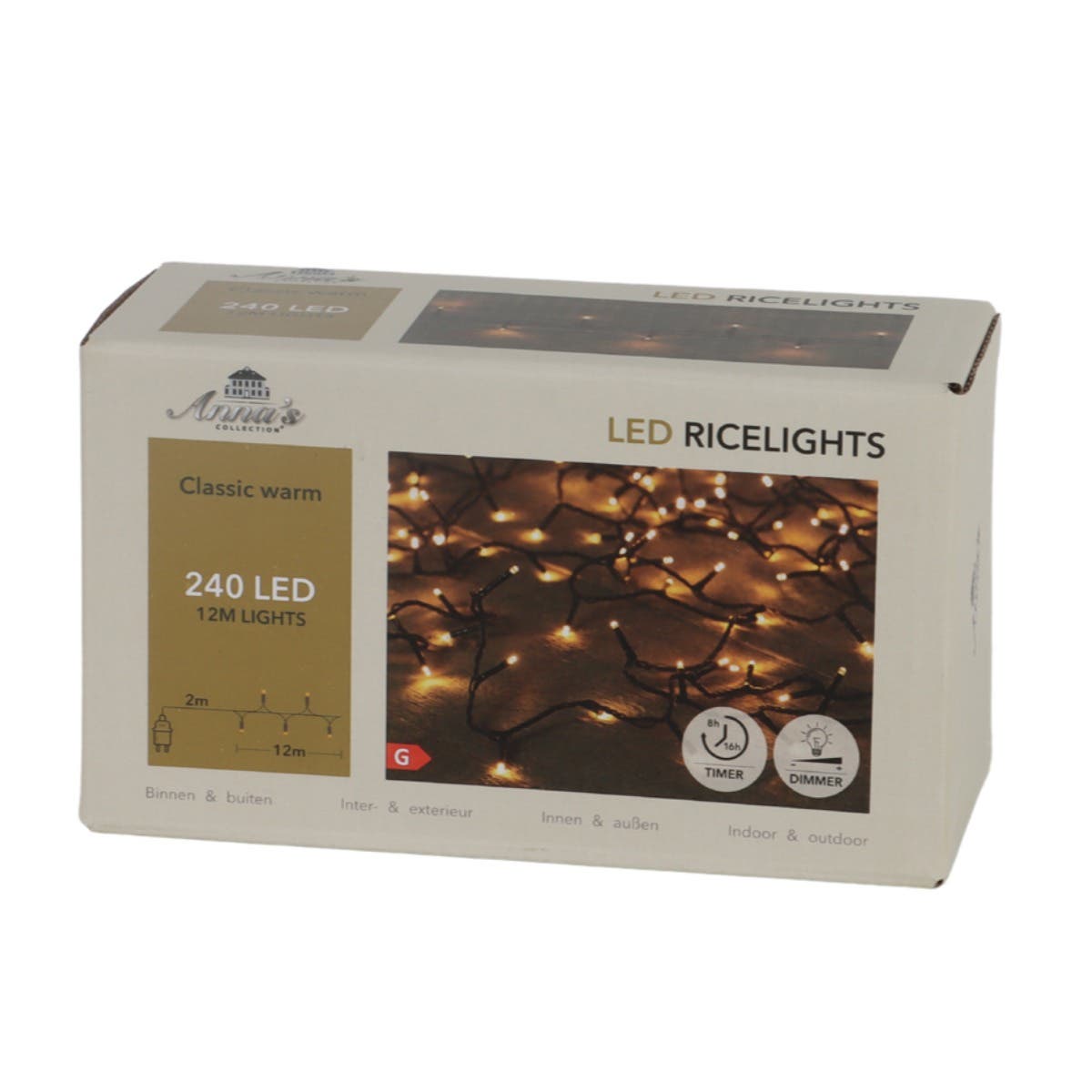 Anna's Collection Micro LED-verlichting Ricelight Klassiek Warm 240 Lampjes 12 m