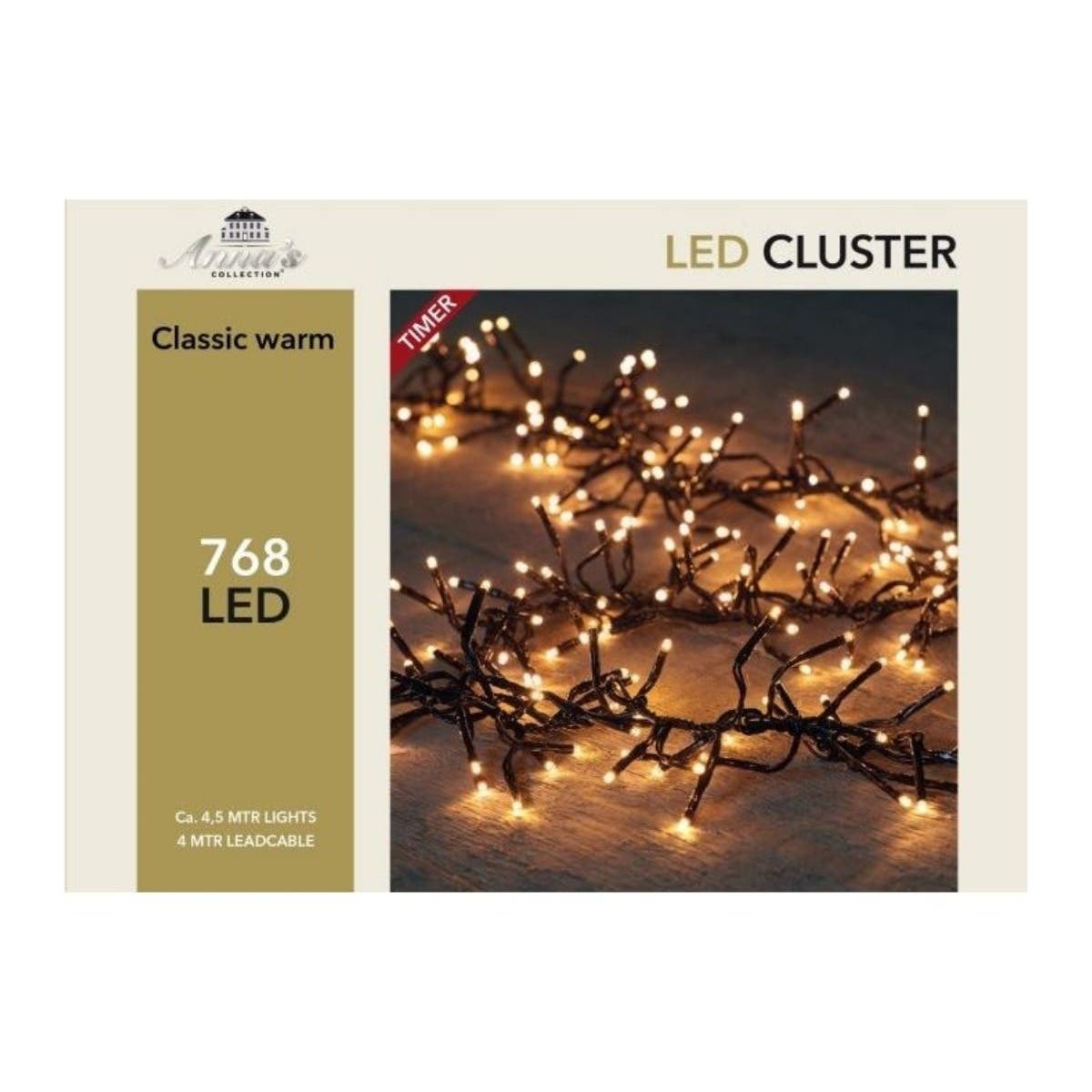 Anna's Collection Clusterverlichting Klassiek Warm 768 Lampjes 4.5 m