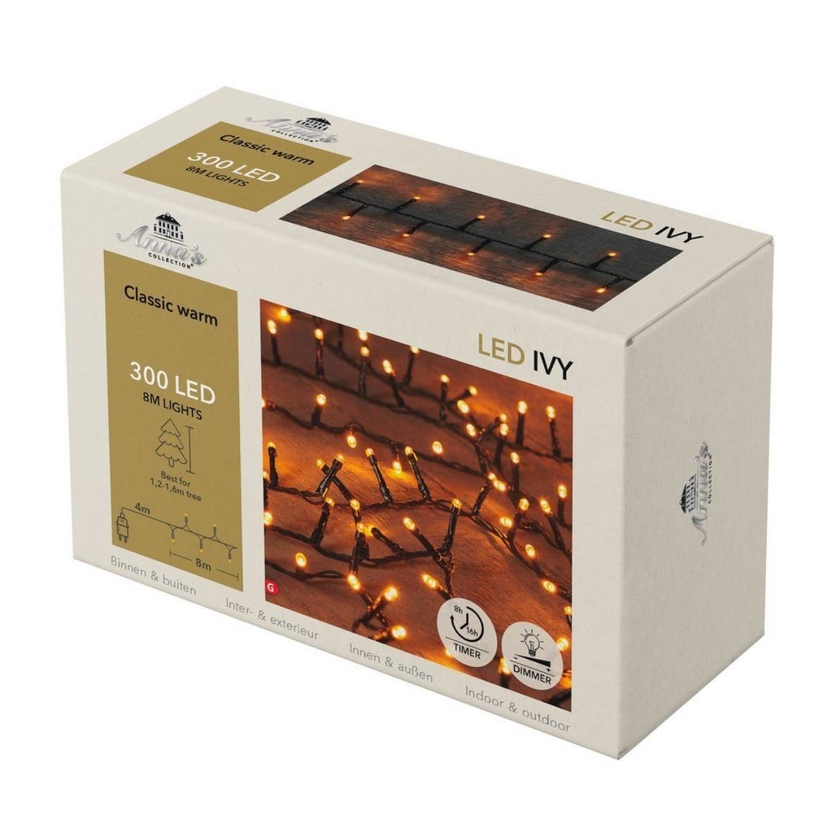 Anna's Collection Micro LED-verlichting Ivy Klassiek Warm 300 Lampjes 8 m