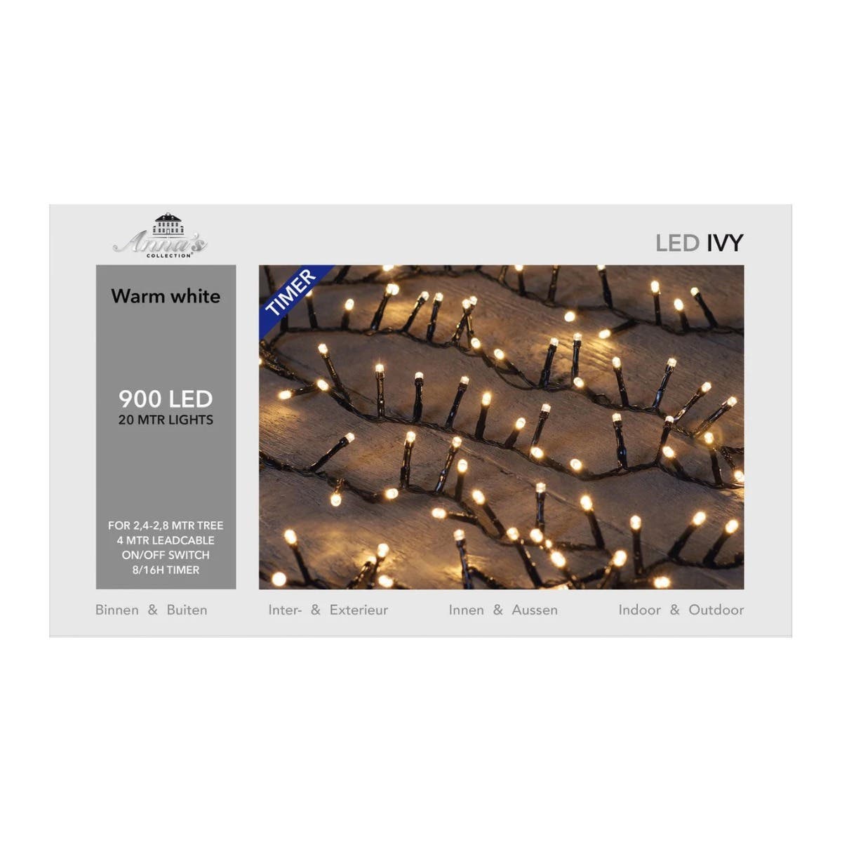 Anna's Collection Micro LED-verlichting Ivy Warm Wit 900 Lampjes 20 m