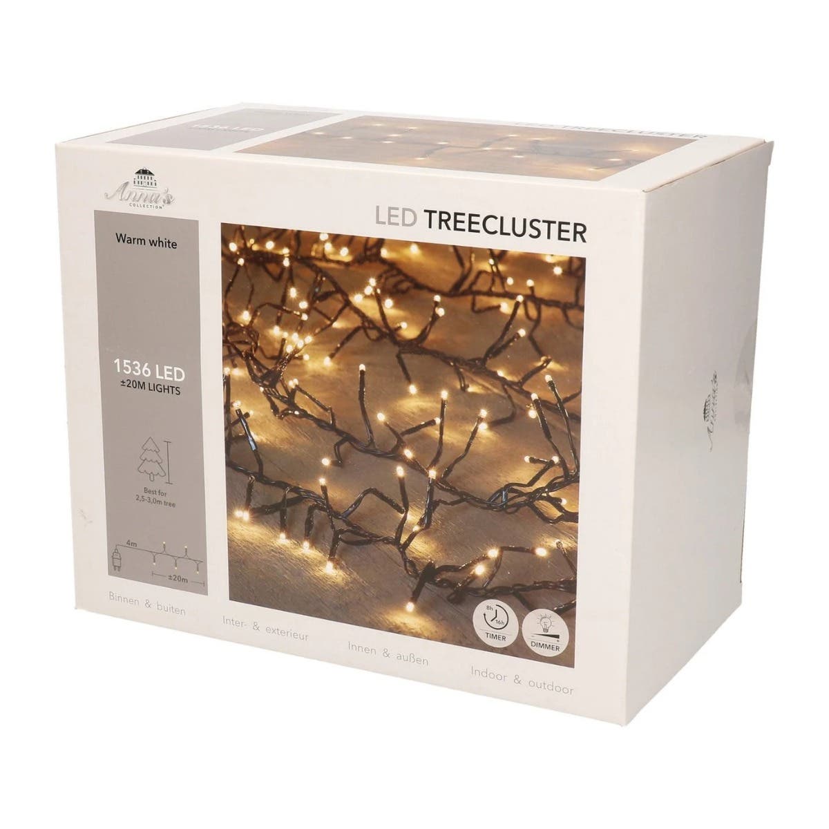 Anna's Collection Clusterverlichting Treecluster Warm Wit 1536 Lampjes 20 m