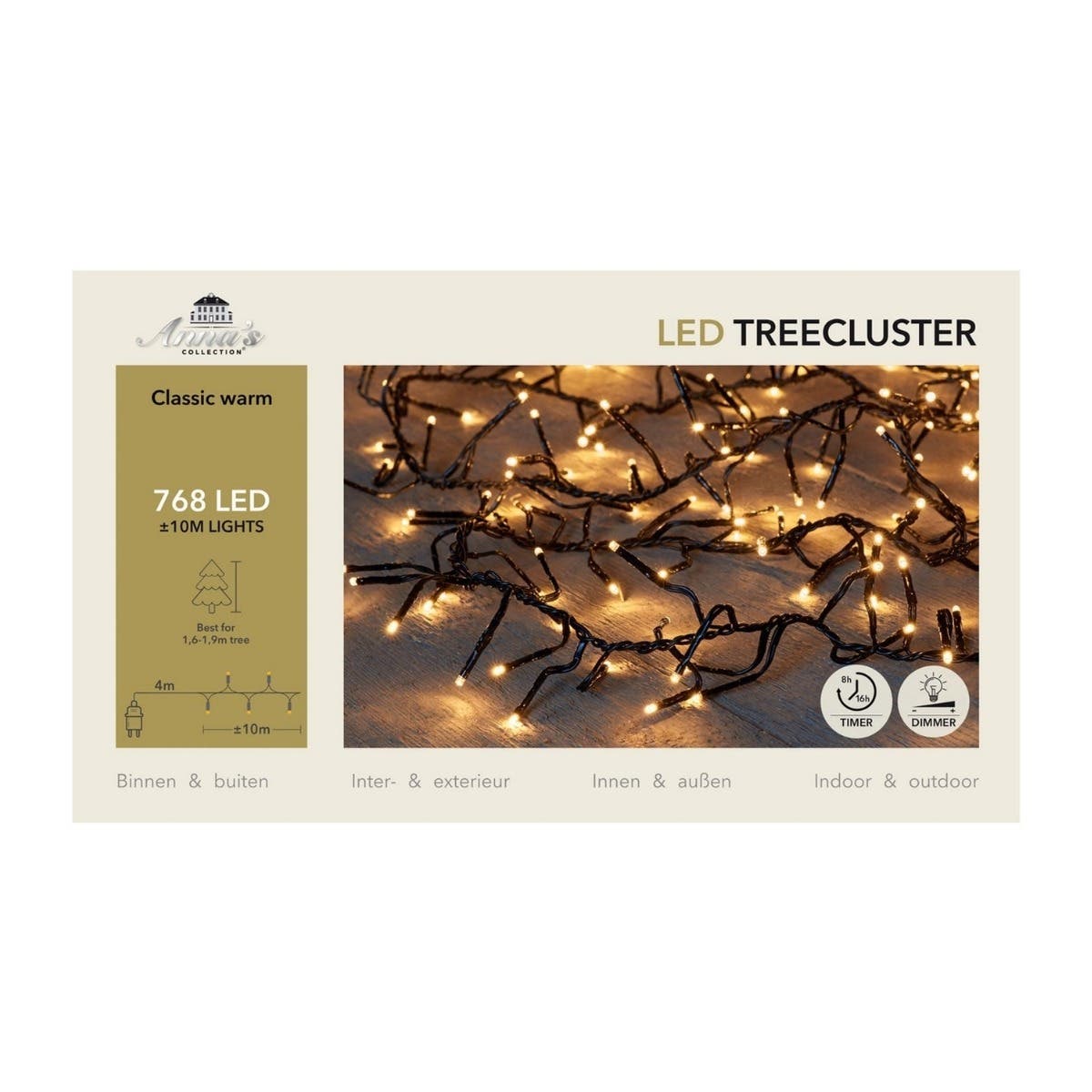 Anna's Collection Clusterverlichting Treecluster Klassiek Warm 768 Lampjes 10 m