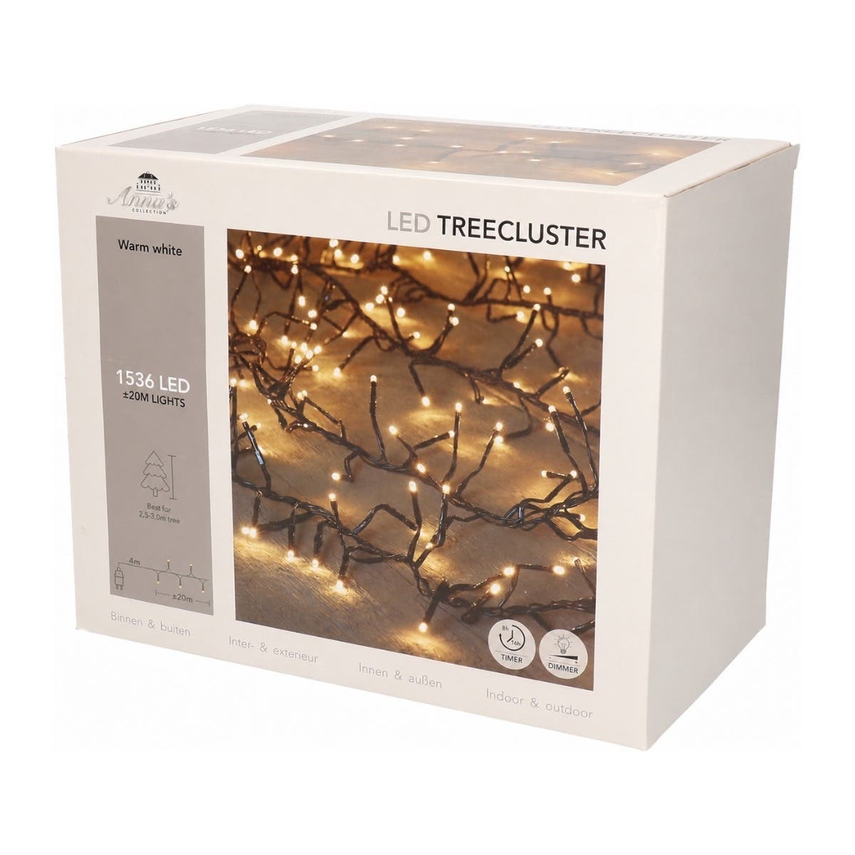 Anna's Collection Clusterverlichting Treecluster Klassiek Warm 1536 Lampjes 20 m