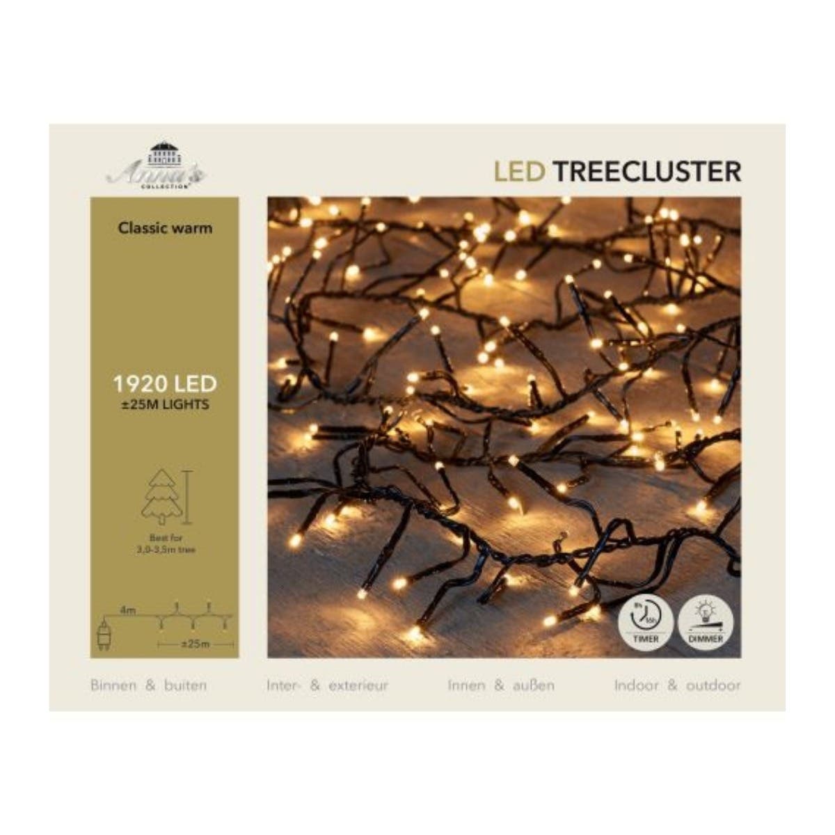Anna's Collection Clusterverlichting Treecluster Klassiek Warm 1920 Lampjes 25 m