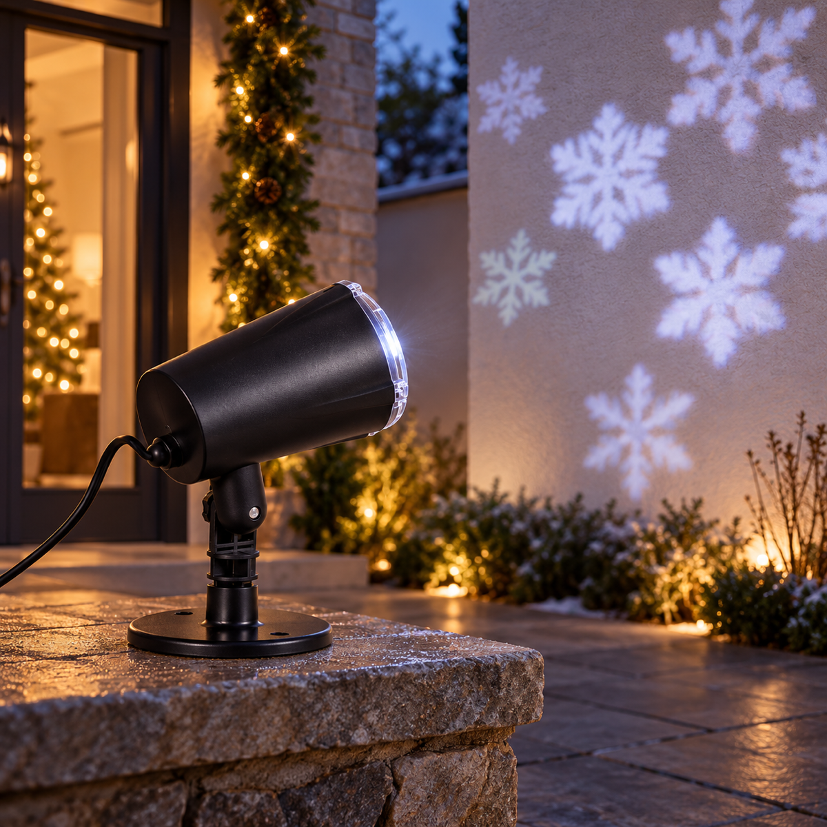Anna's Collection Verlicht Kerstfiguur Projector Sneeuwvlok Koud Wit 5 m