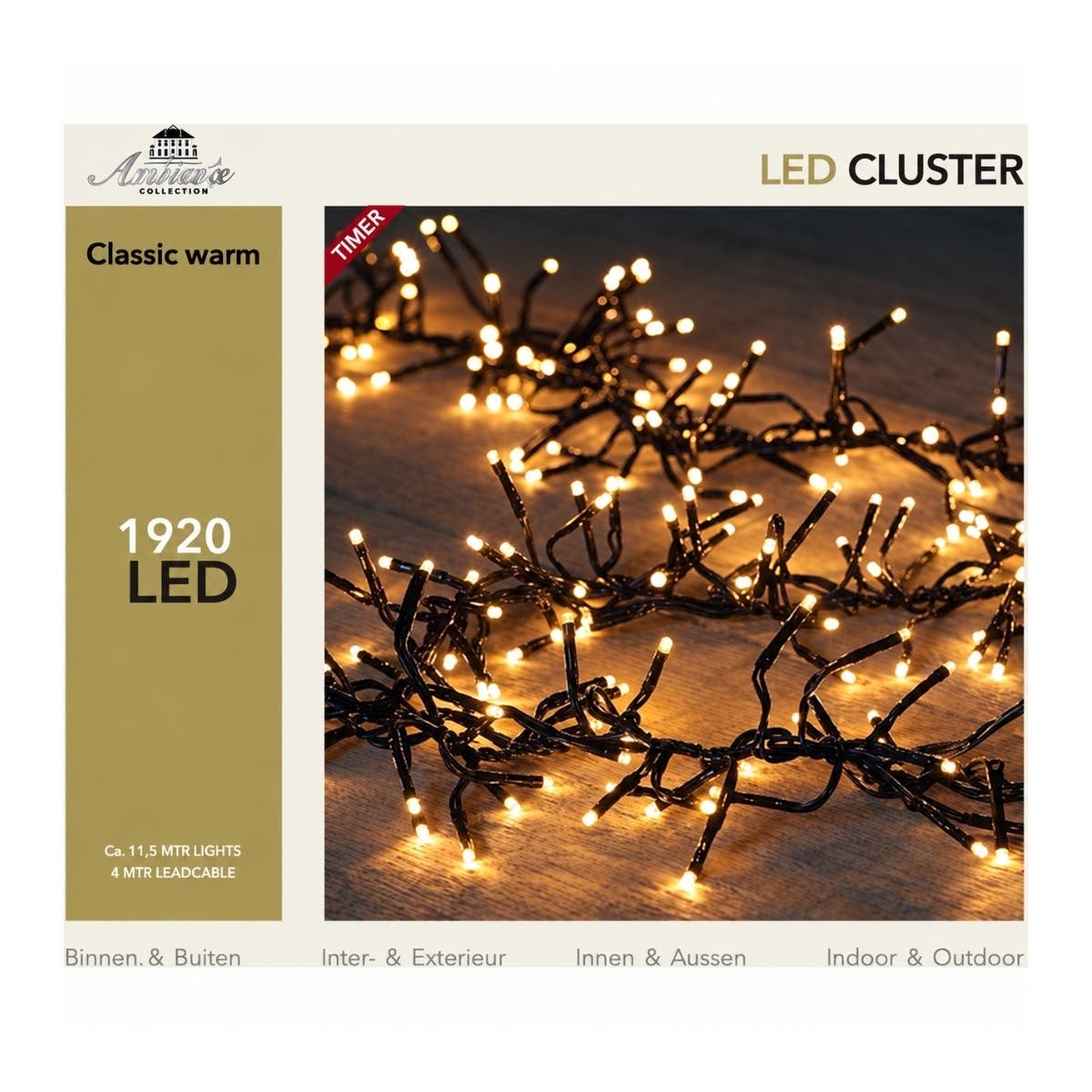 Anna's Collection Clusterverlichting Klassiek Warm 1920 Lampjes 11.5 m
