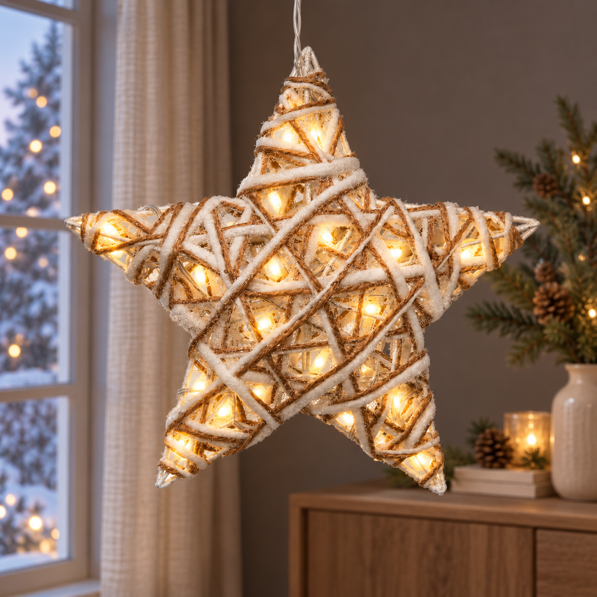 Anna's Collection Verlicht Kerstfiguur Ster Warm Wit 15 Lampjes 40 x 10 x 40 cm