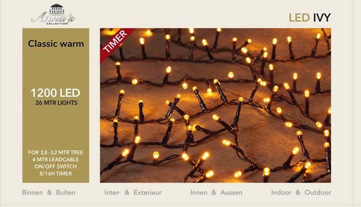 Anna's Collection Micro LED-verlichting Ivy Klassiek Warm 1200 Lampjes 26 m