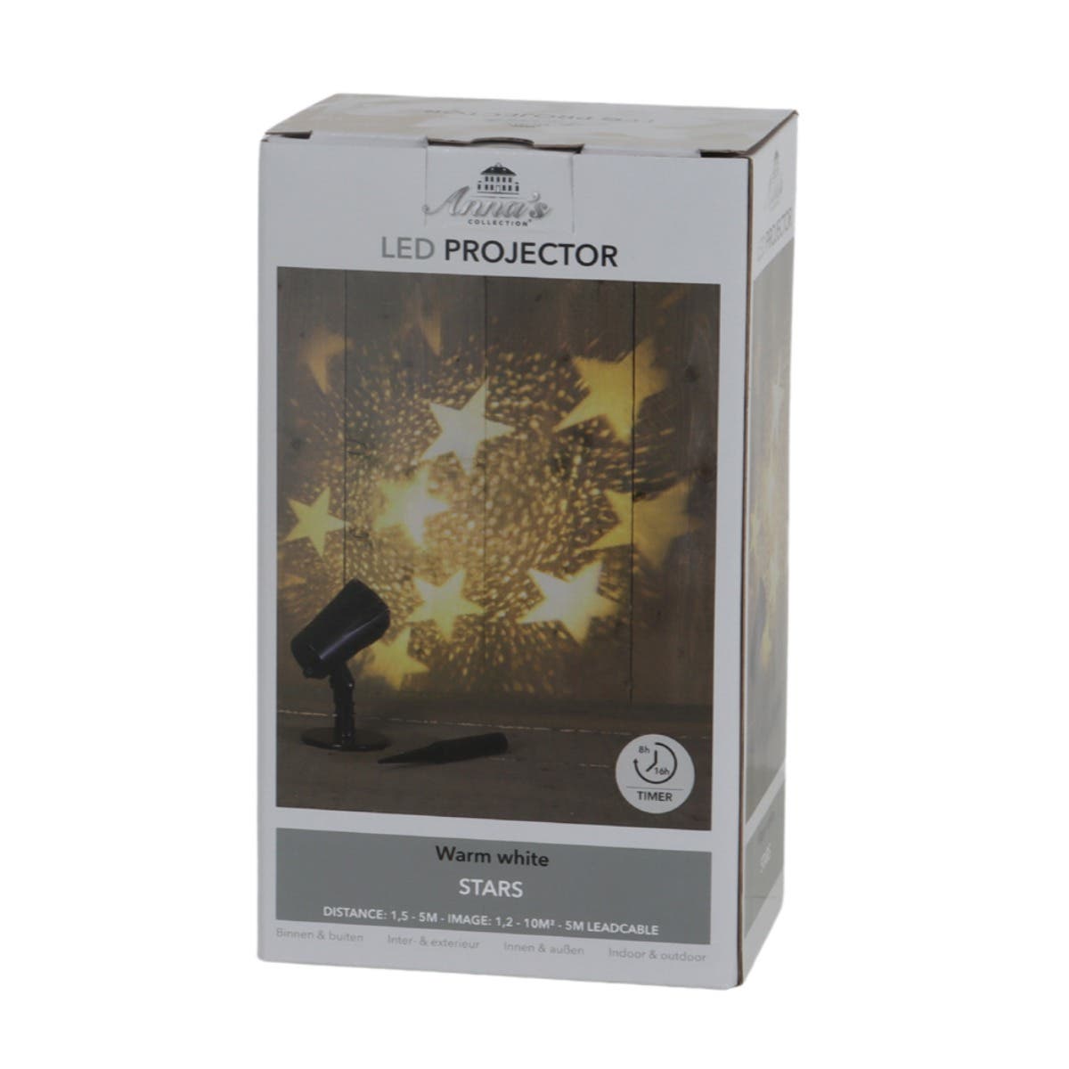 Anna's Collection Verlicht Kerstfiguur Buitenprojector Ster Warm Wit