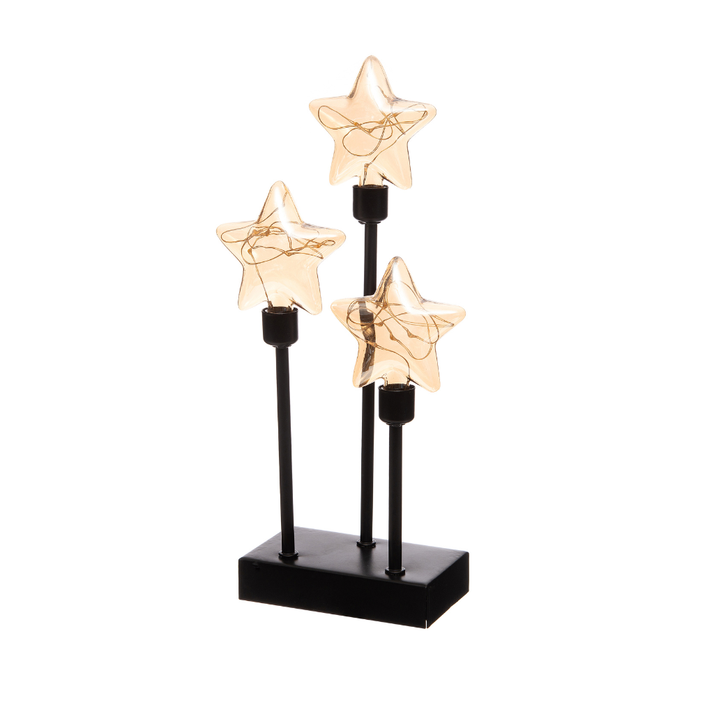 Anna's Collection Kerststerren op standaard zwart 14,5 x 7 x 32 cm