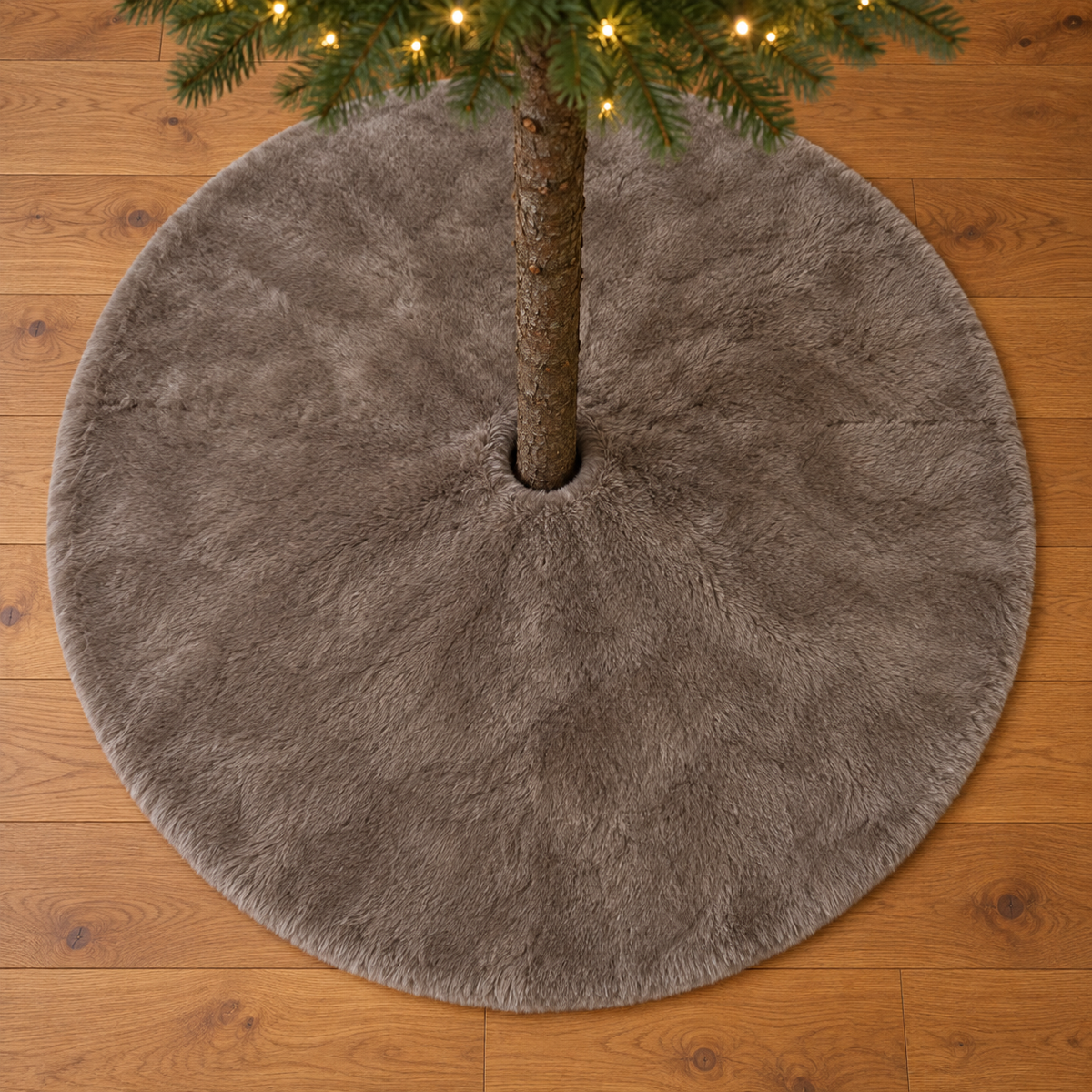 Anna's Collection Kerstboomkleed Imitatiebont Bruin Ø120 cm