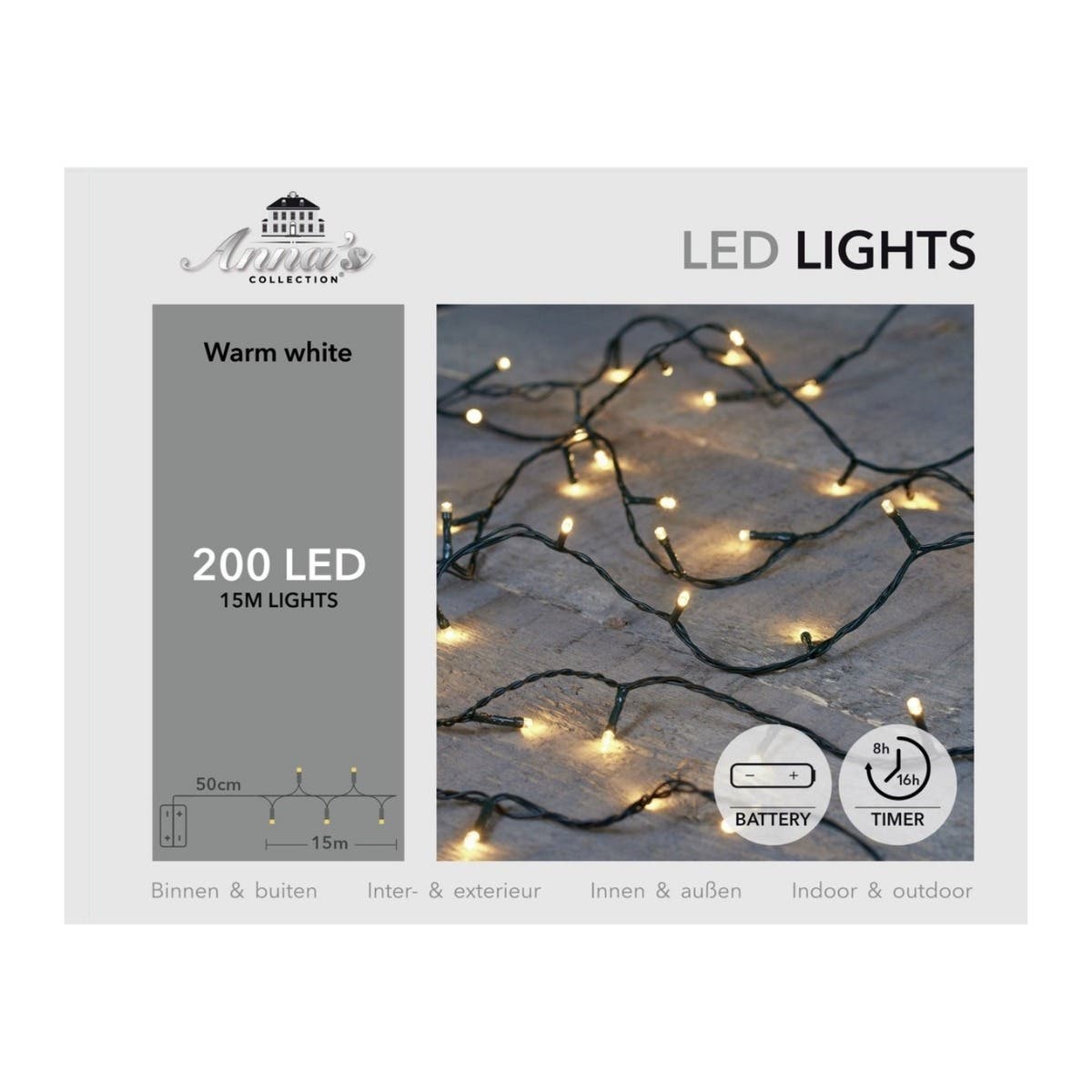 Anna's Collection Micro LED-verlichting Warm Wit 200 Lampjes 15 m