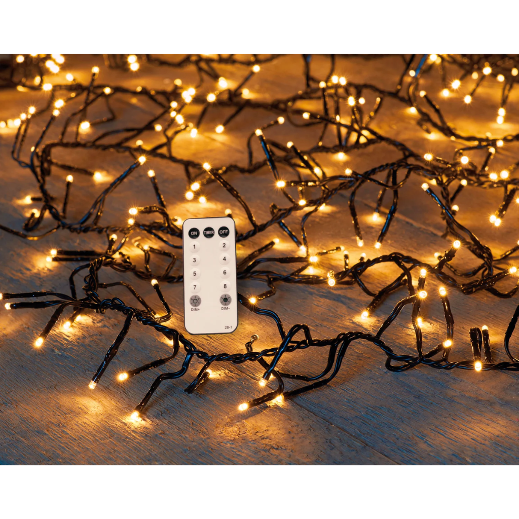 Tree Cluster 1,6 - 1,9M 768 lampjes 10M Klassiek warm met afstandsbediening en dimmer