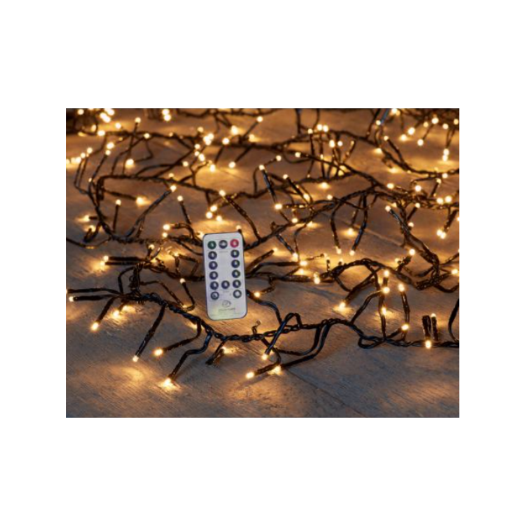 Tree Cluster 1,9 - 2,2M 960 lampjes 12,5M Klassiek warm met afstandsbediening en dimmer