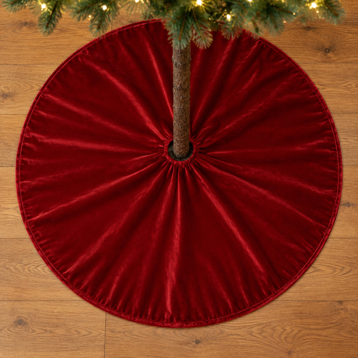 Anna's Collection Kerstboomkleed Fluweel Rood Ø120 cm