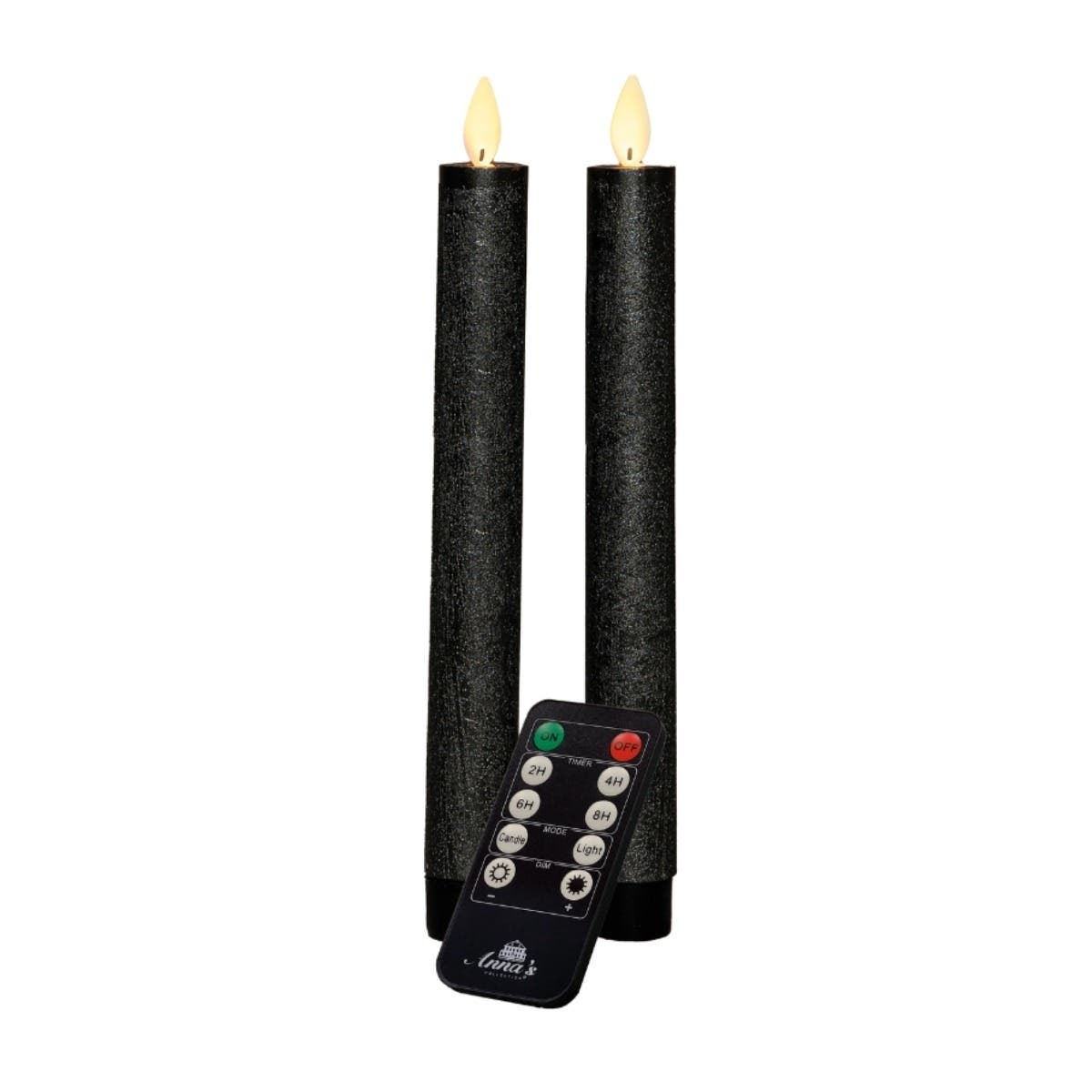 Dinerkaars LED Antraciet Rustiek Wax 23 cm (2 stuks) met afstandsbediening