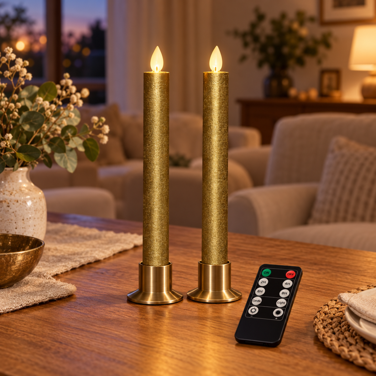 Anna's Collection LED-Dinerkaars Goud 2 stuks 23 cm