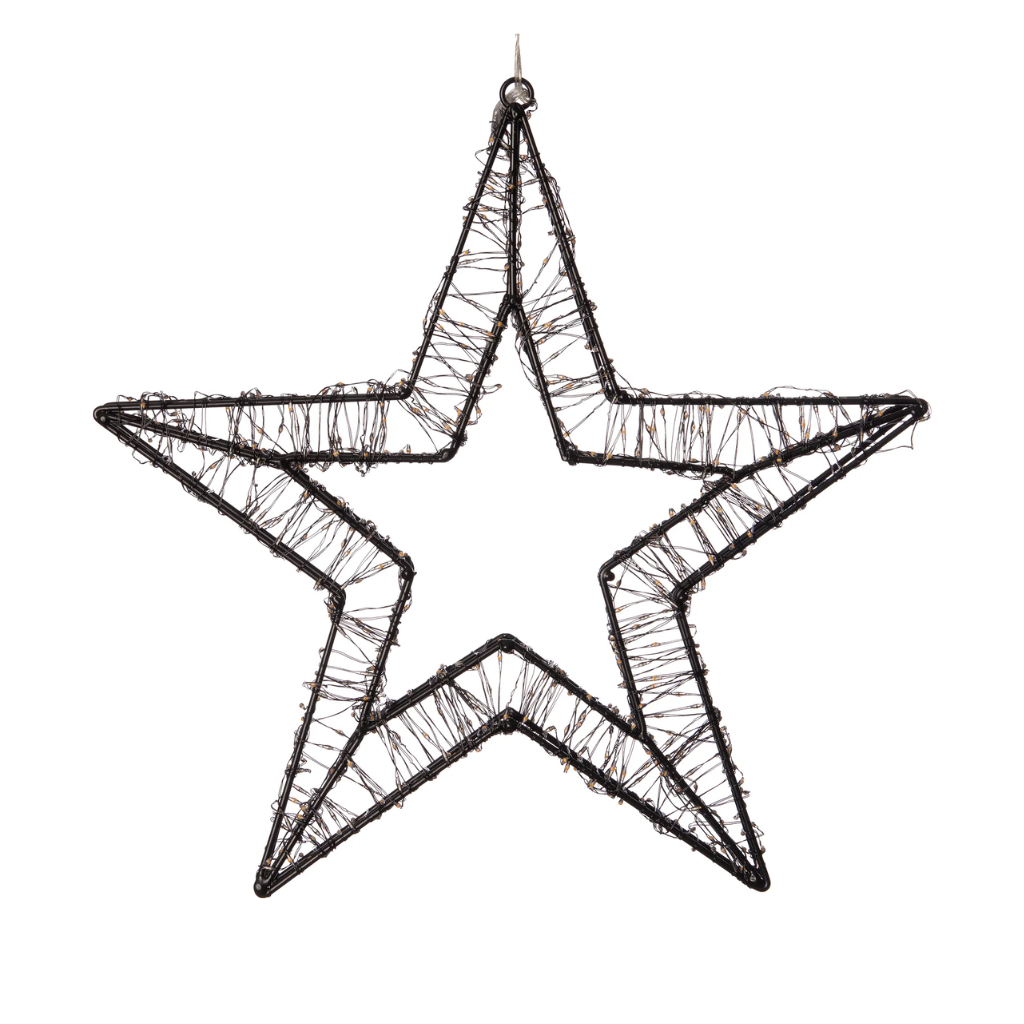 Ster 3D Zwart 800 LED Klassiek warm 36 x 3 cm