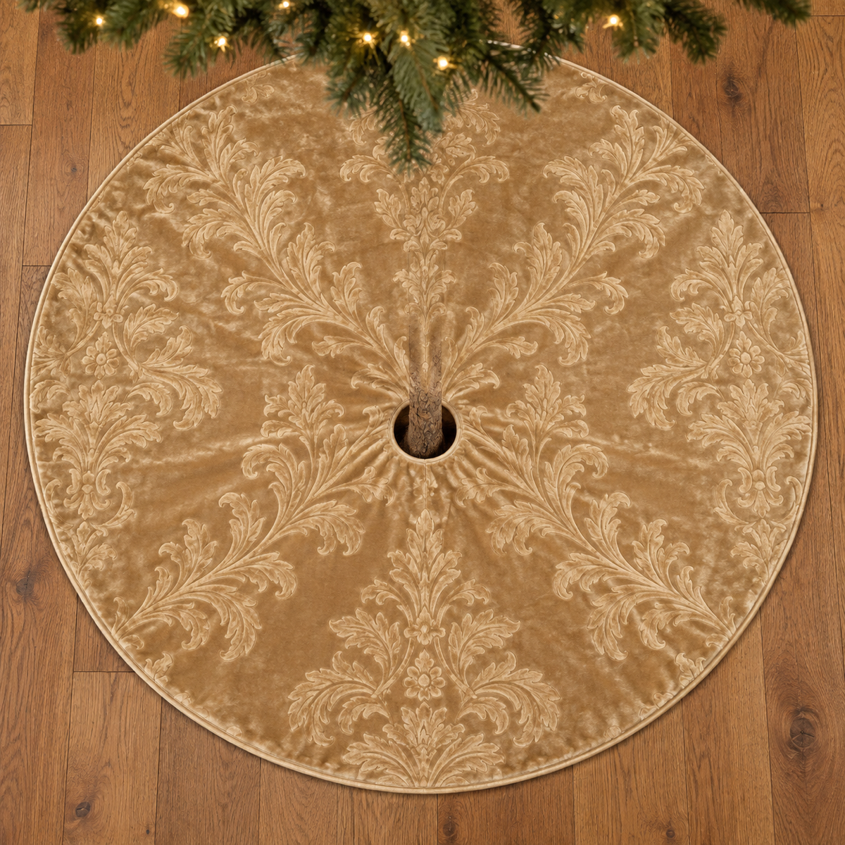 Anna's Collection Boomkleed Barok Fluweel Goud Ø 120 cm